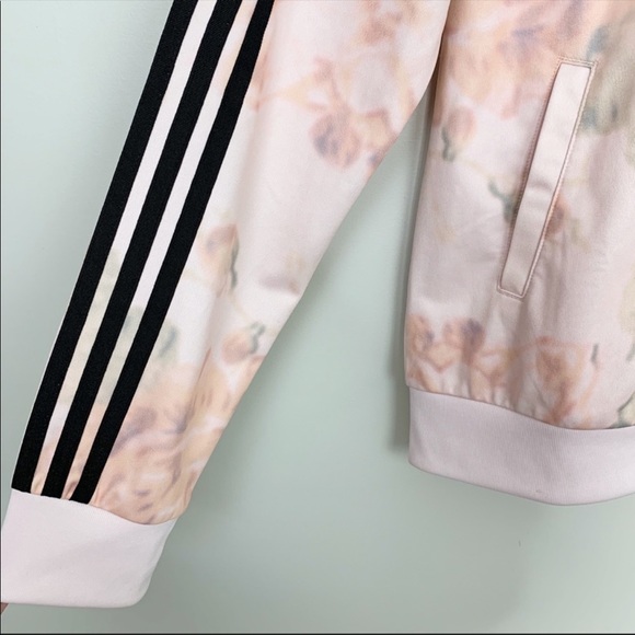 Adidas | Pastel Rose Track Jacket Floral Pink M - Picture 5 of 7